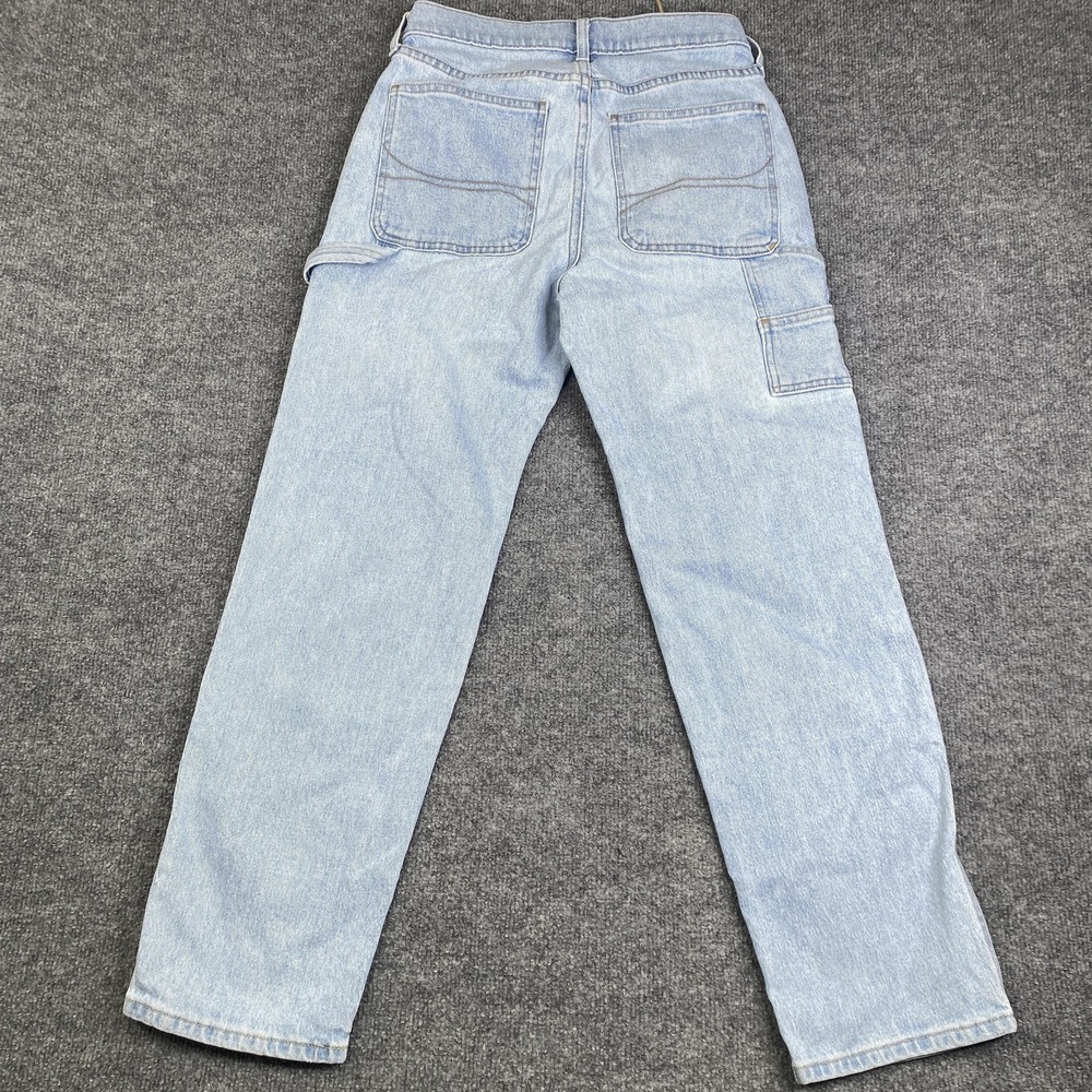 Hollister Loose Jeans Women 26x30 Light Wash Blue Carpenter Denim Double Knee - Picture 10 of 10